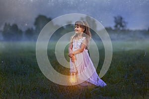 Little girl with lightning