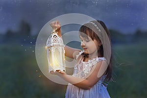 Little girl with lightning