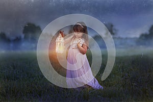 Little girl with lightning