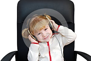 Little girl listen music