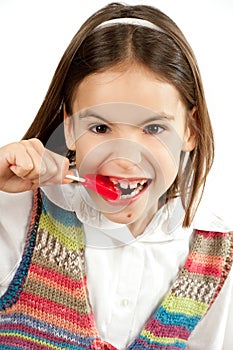 Little girl with lollipop