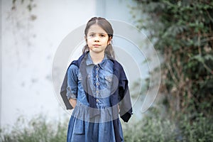 Little girl losted and sad. photo