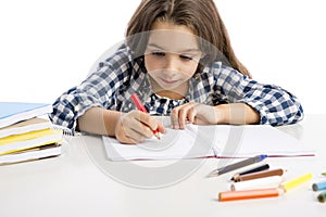 Little girl making drawings