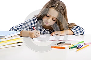 Little girl making drawings