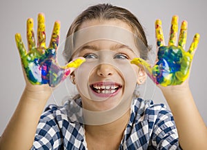 Little girl making drawings