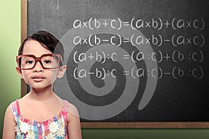 Little Girl With Math Formulas