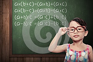 Little Girl With Math Formulas