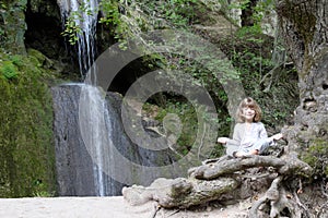Little girl meditate