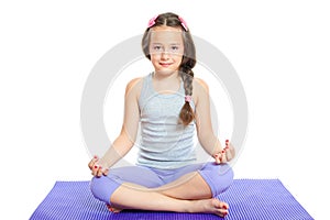 Little girl meditating