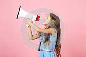 Little girl with megaphone