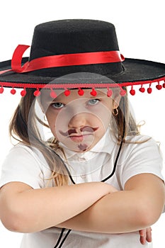 Little girl in a Mexican sombrero