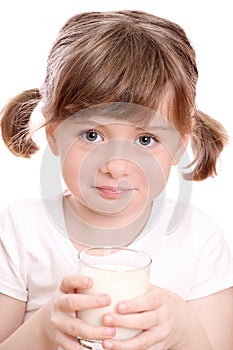 Little girl with milk