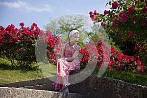 Little girl in Mirabell gardens