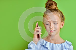 Little girl misunderstands the talk on phone