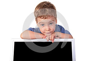 Little girl with monitor