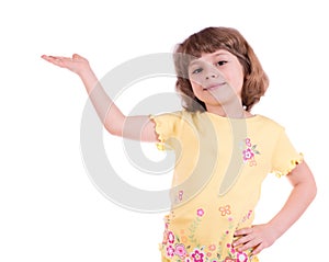 Little girl with one hand outstretched