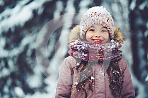 Little girl outdoor in winter