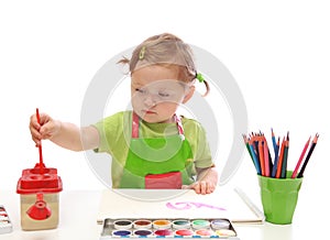 Little girl painting