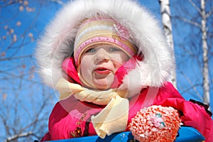 The little girl in park