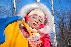 The little girl in park