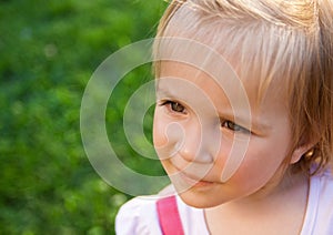 Little girl in a parkL photo