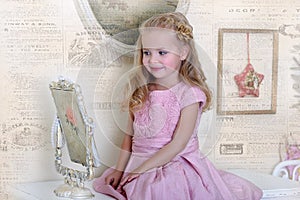 Little girl in a pink dress