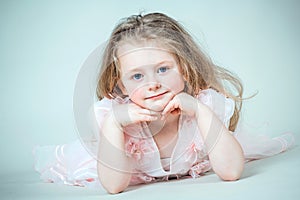 Little girl in pink dress