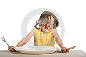 Little girl with plate