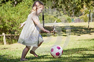 Little girl play in the park