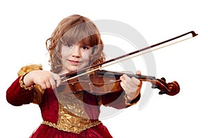 Little girl play violin