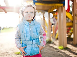 Little girl on playground area