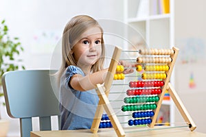 Little girl playing with toys