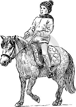 Little girl on a pony