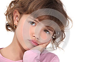 Little girl pouting