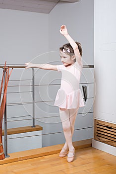 Little girl practicing ballet