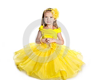 Little girl in princess dress isolated