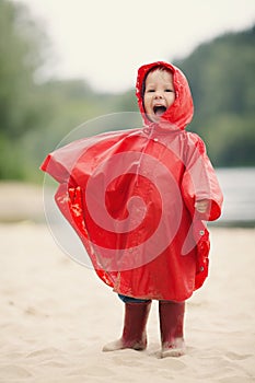 Little girl with raincoat