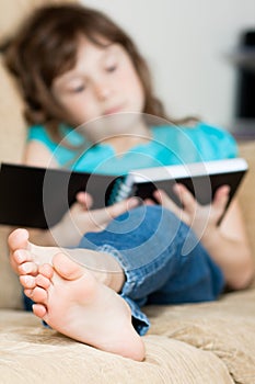 Little girl reading