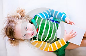 Little girl reading