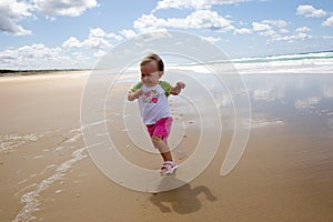 Little girl running