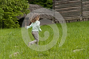 Little girl running