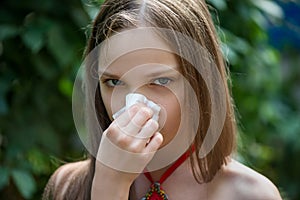 Little girl and runny nose