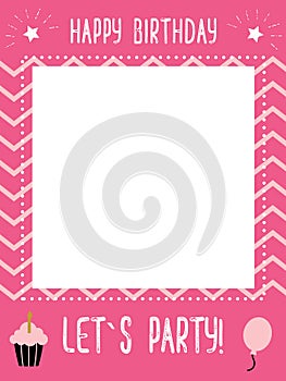 Little girl s birthday photo booth props frame