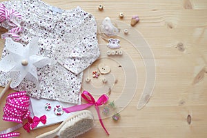 A little girl`s clothing baby shower