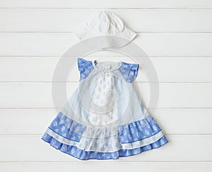 Little girl`s dress and hat