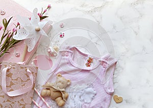 A little girl`s wardrobe, baby girl