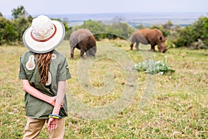 Little girl on safari