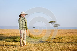 Little girl on safari