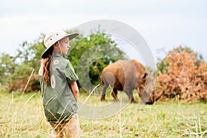 Little girl on safari