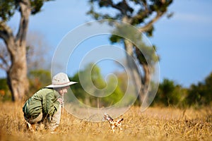 Little girl on safari